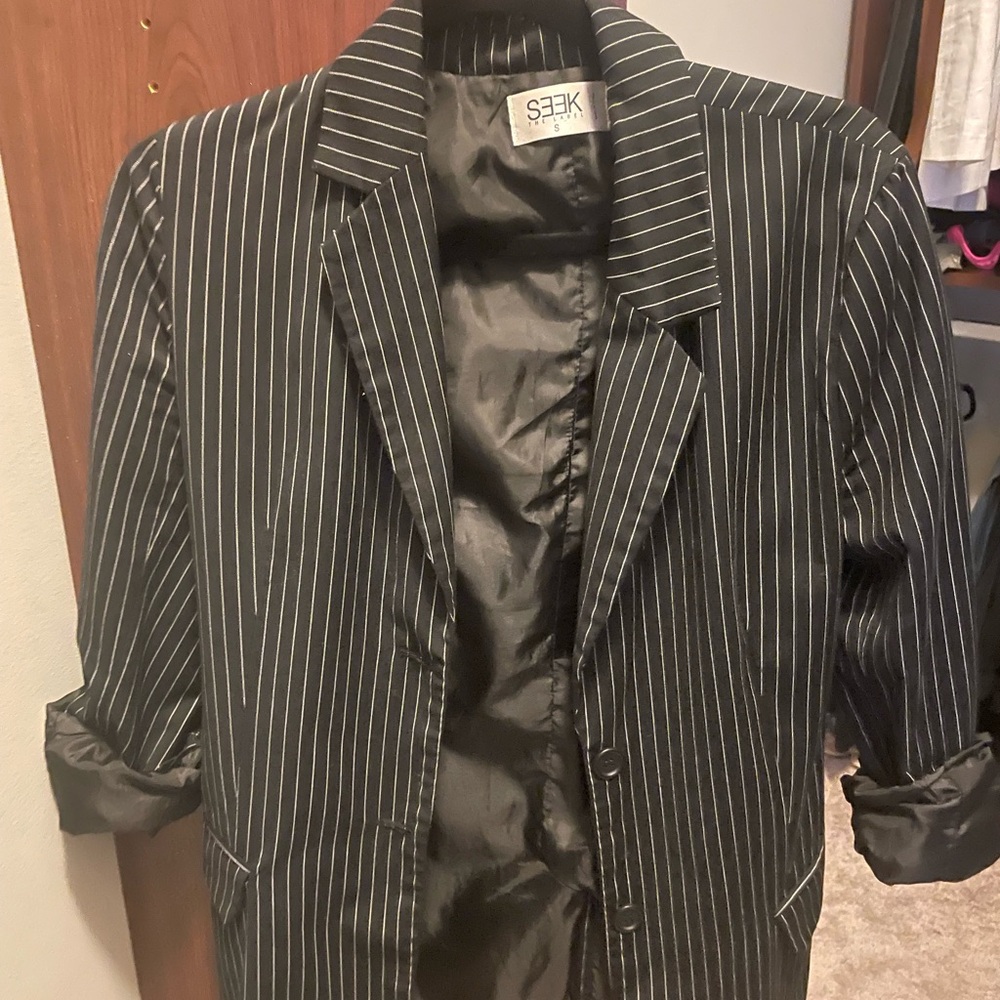Black Pinstripe Blazer